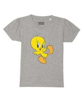 cartoon print crew-neck t-shirt