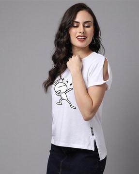 cartoon print crew-neck t-shirt