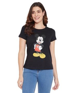 cartoon print crew-neck t-shirt