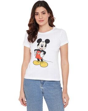 cartoon print crew-neck t-shirt