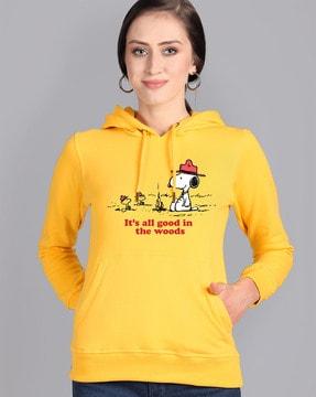 cartoon print hooded sweatshirt