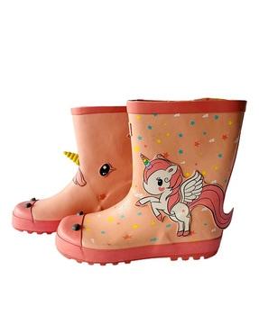 cartoon print rain boots