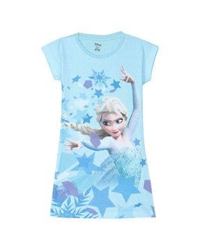 cartoon print round neck dress