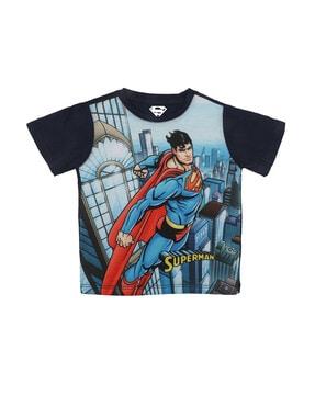 cartoon print round-neck t-shirt