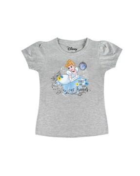 cartoon print round-neck t-shirt