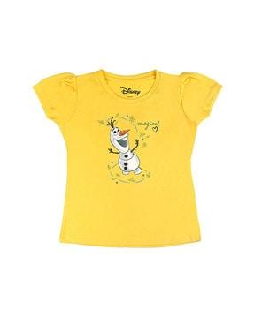 cartoon print round-neck t-shirt