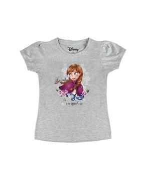 cartoon print round-neck t-shirt