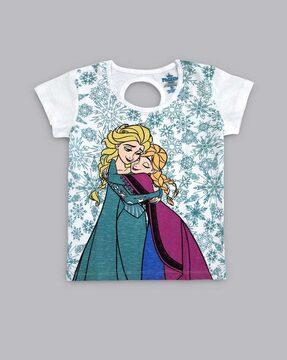 cartoon print round-neck t-shirt