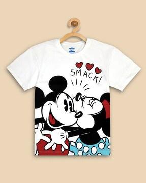 cartoon print round-neck t-shirt