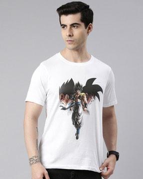 cartoon print round-neck t-shirt