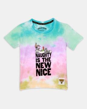 cartoon print round-neck t-shirt