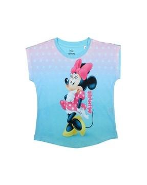 cartoon print round neck top