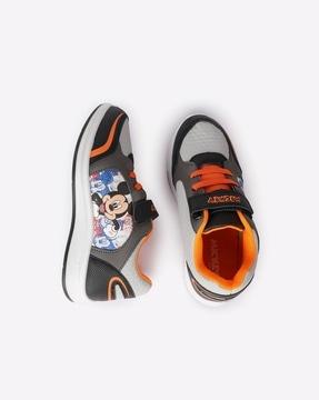 cartoon print sneakers with velcro fastening
