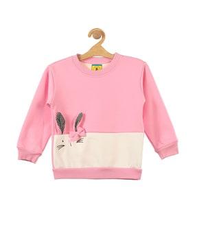 cartoon printed full-length sweat-shirt