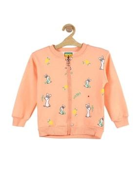 cartoon printed full-length sweat-shirt