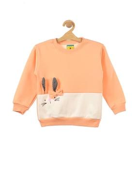 cartoon printed full-length sweat-shirt