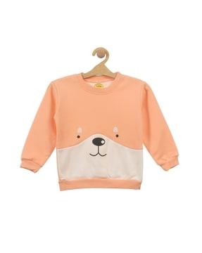 cartoon printed full-length sweat-shirt