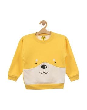 cartoon printed full-length sweat-shirt