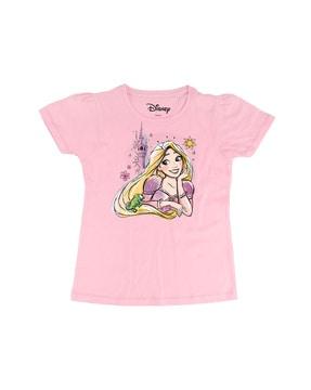 cartoon printed round-neck t-shirt