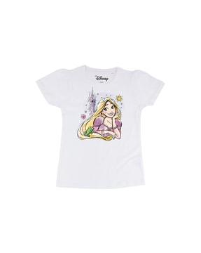 cartoon printed round-neck t-shirt