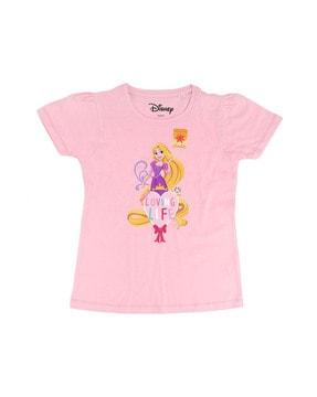 cartoon printed round-neck t-shirt