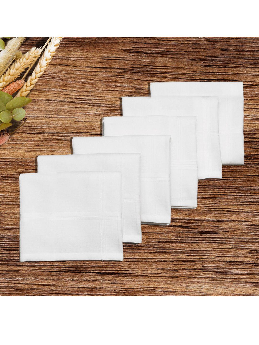 caruso italy men pack of 6 white solid pure cotton handkerchief
