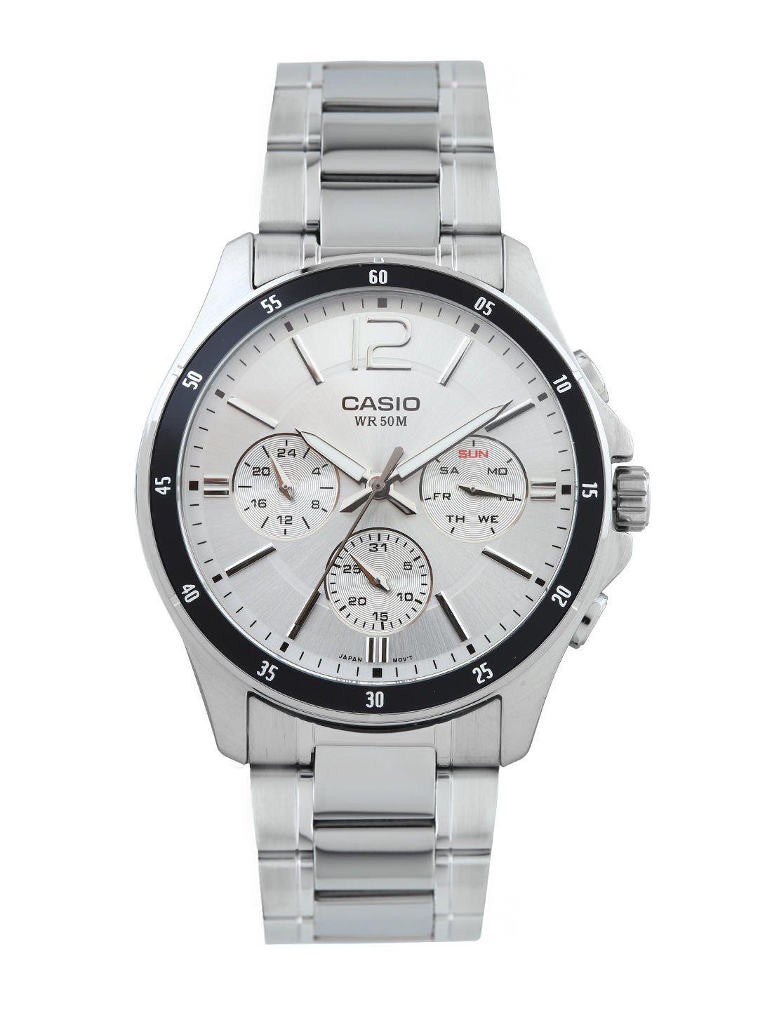 casio enticer men silver analogue watch a833 mtp-1374d-7avdf