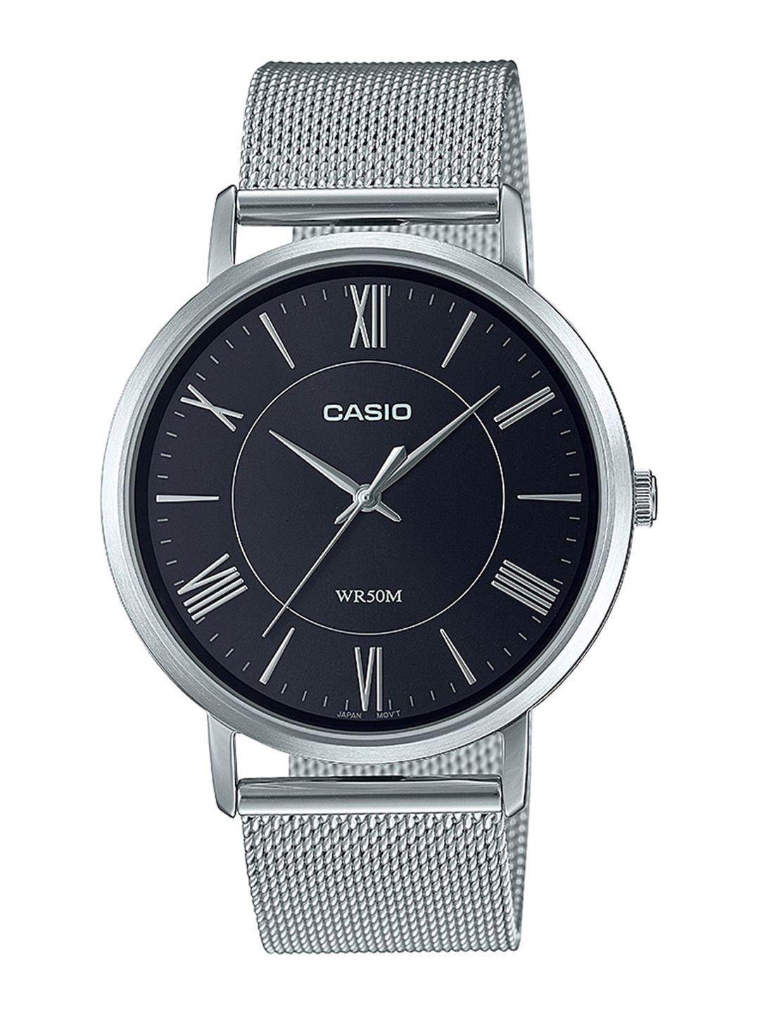 casio men black bracelet style straps analogue watch a1917