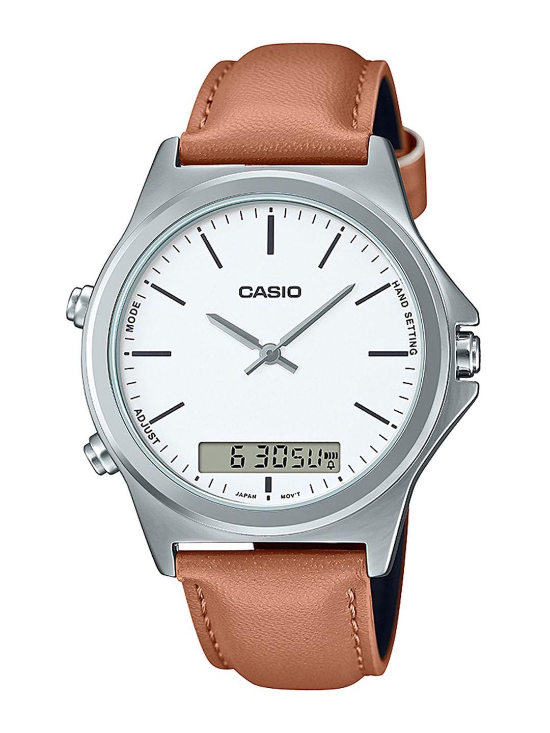 casio-men-white-dial-&-brown-leather-straps-analogue-watch