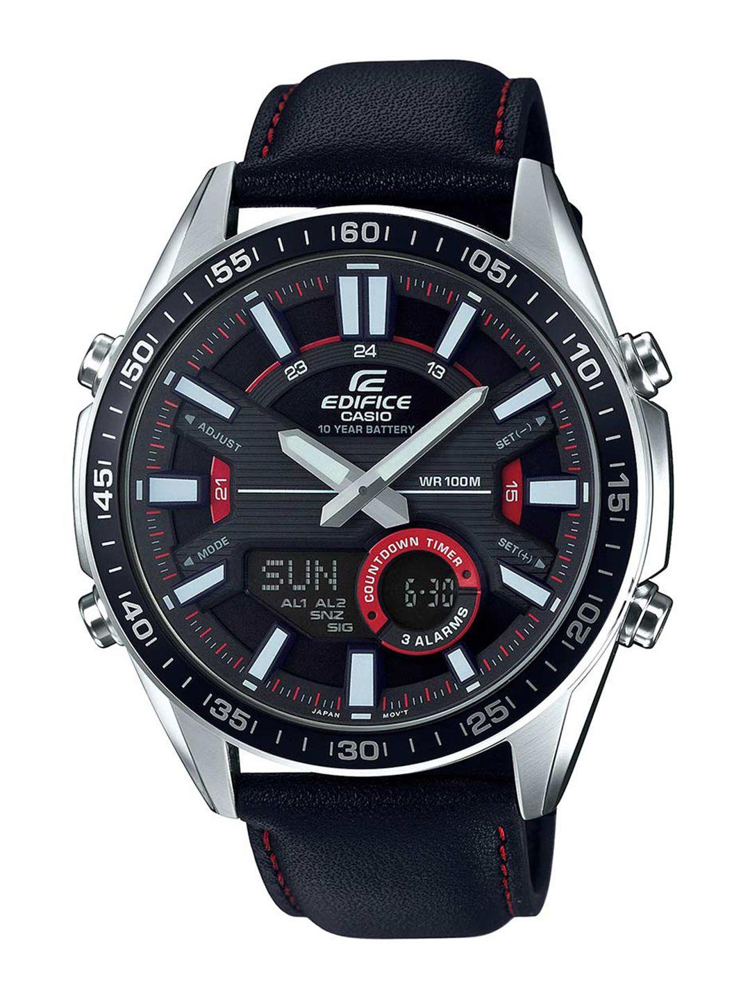 casio edifice men black analogue and digital watch ex441 efv-c100l-1avdf