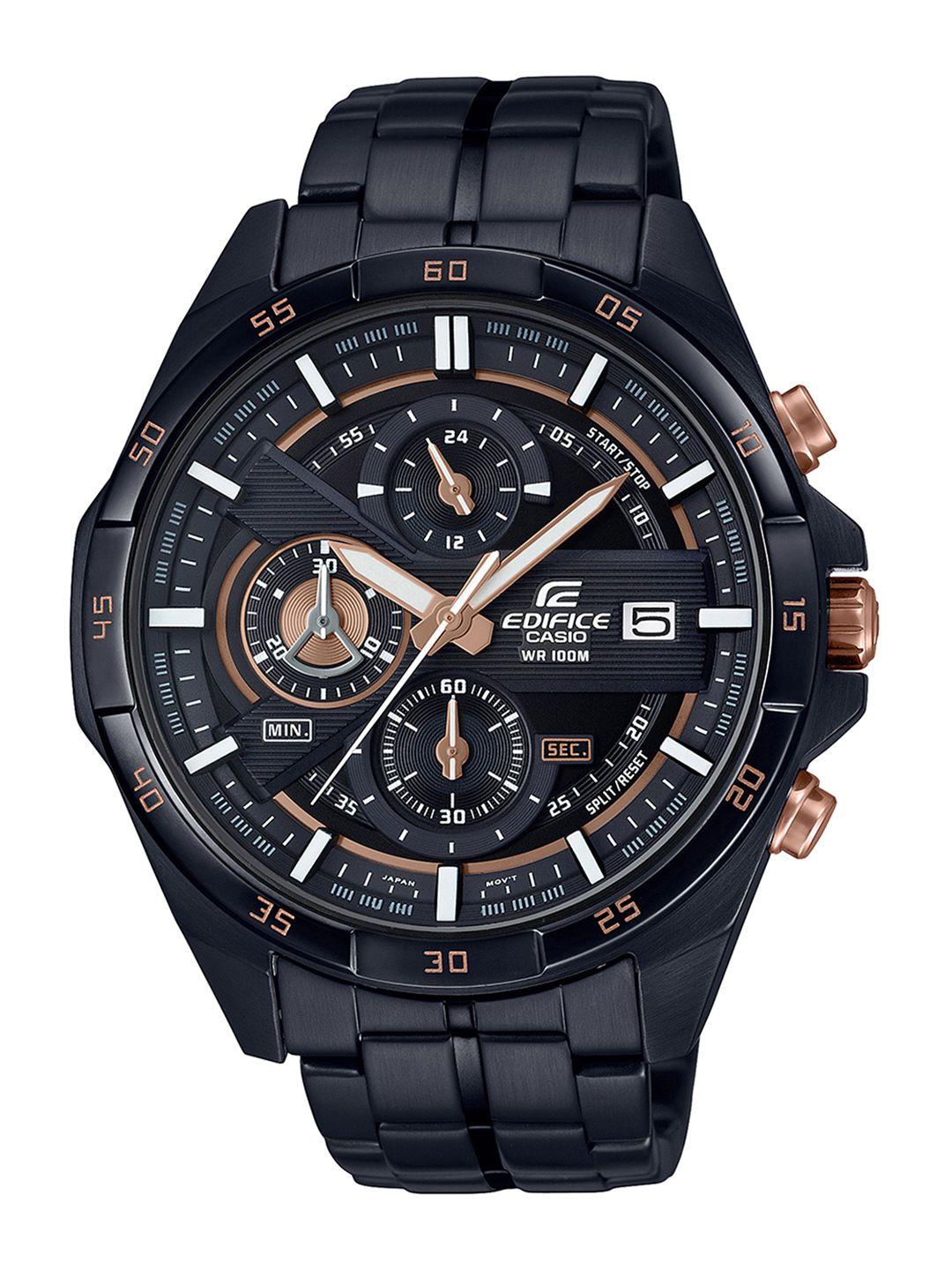 casio edifice men black analogue watch ex493 efr-556dc-1avudf