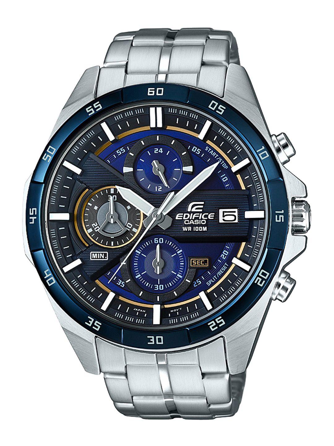 casio edifice men navy blue chronograph watch ex362 efr-556db-2avudf