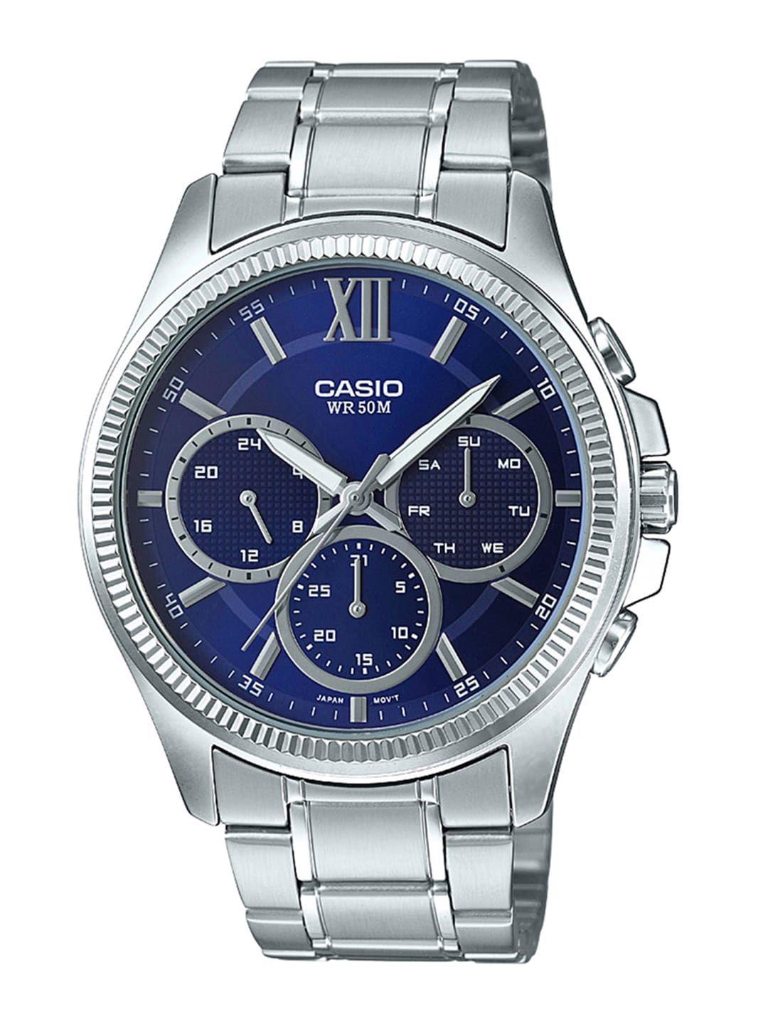 casio enticer men blue analogue watch a1773 mtp-e315hd-2avif