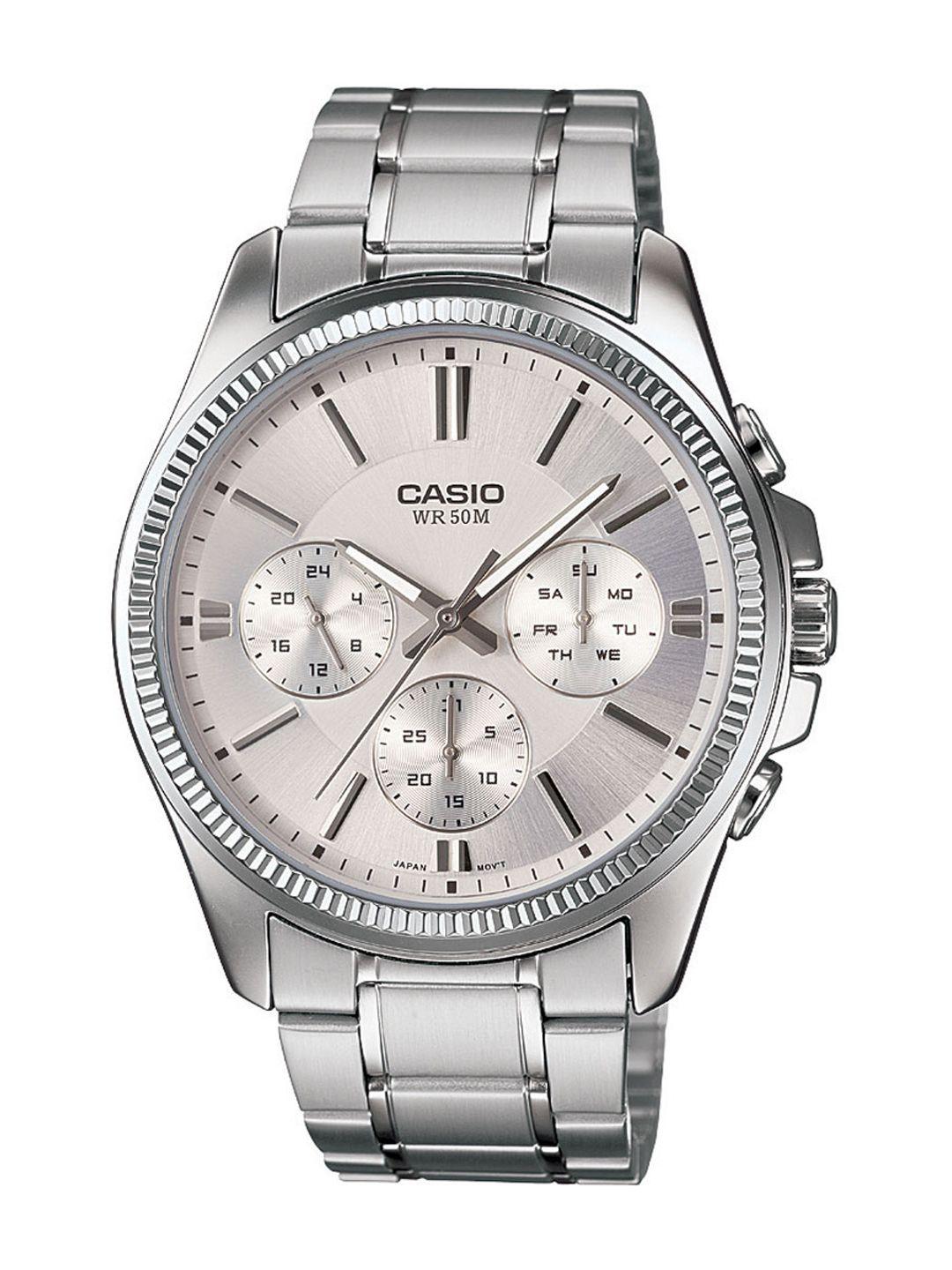 casio enticer men silver analogue watch a837 mtp-1375d-7avdf