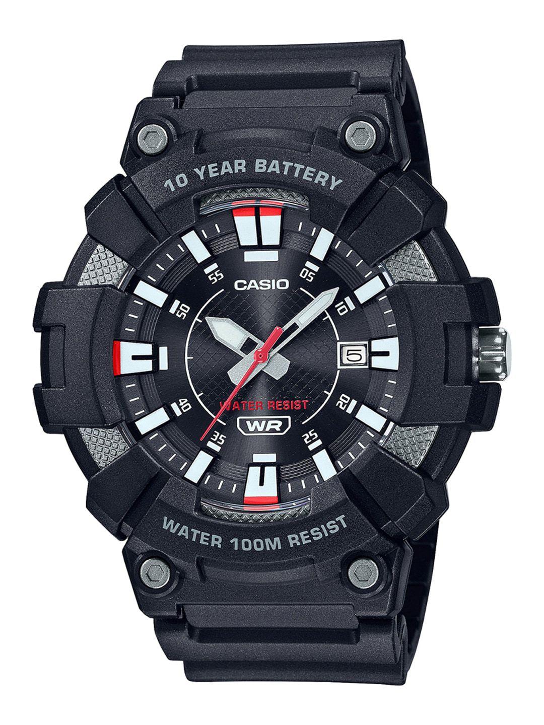 casio men black dial & black straps analogue watch-ad265-black