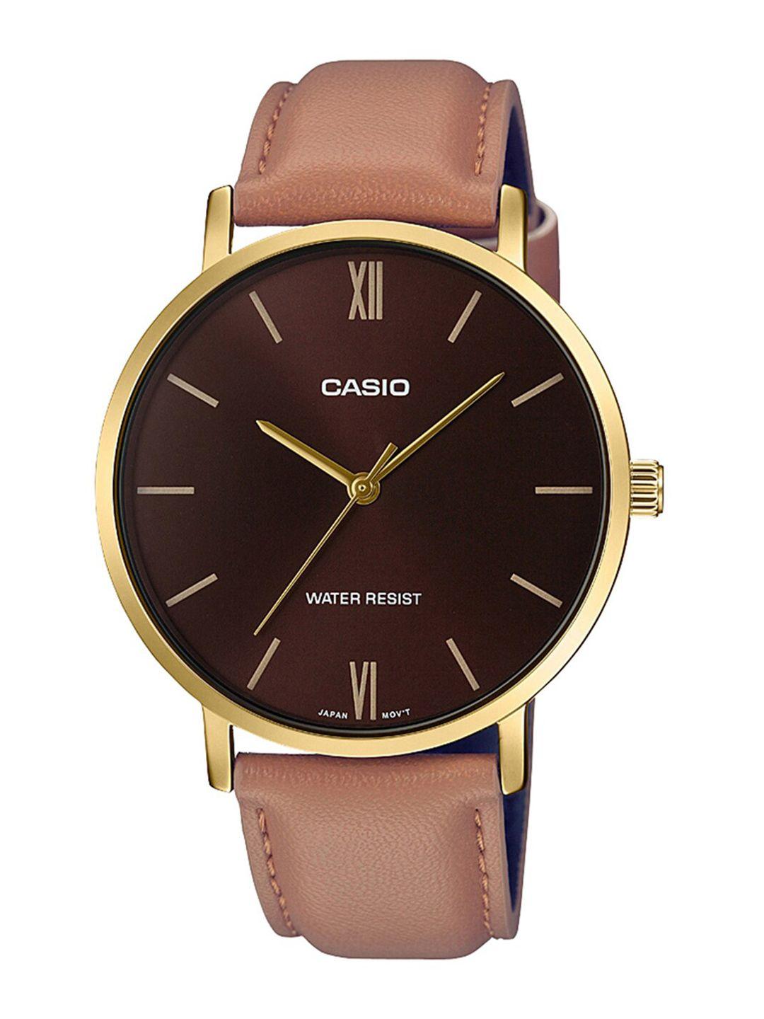 casio men brown analogue watch a1783