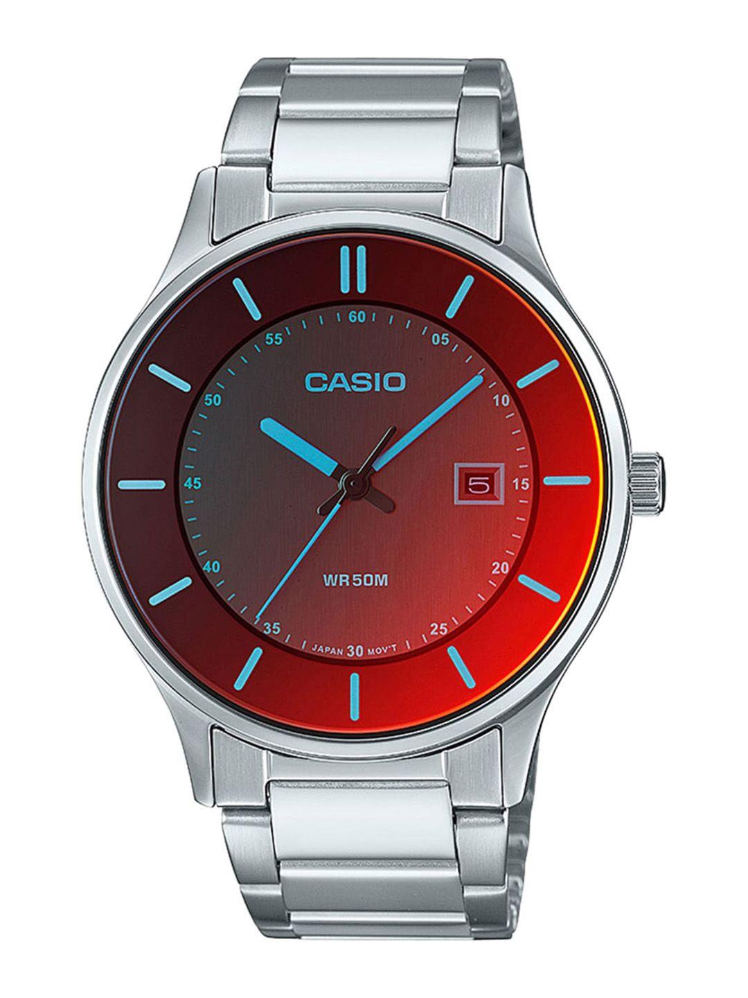 casio men stainless steel bracelet style straps analogue watch a2109