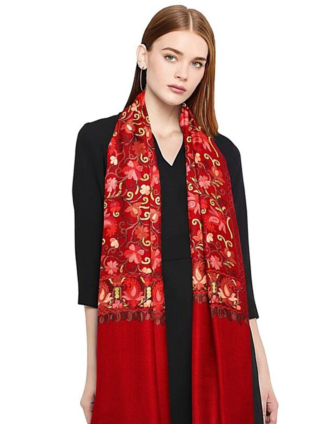 casmir floral embroidered acrylic stole