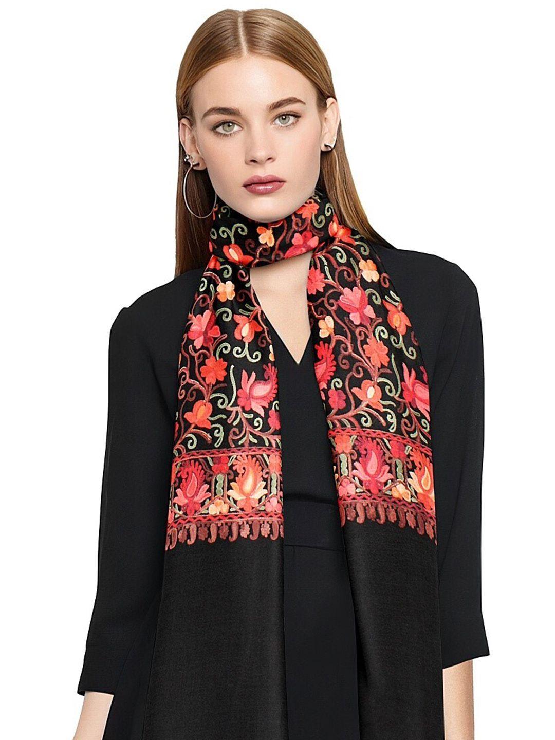 casmir floral embroidered acrylic stole