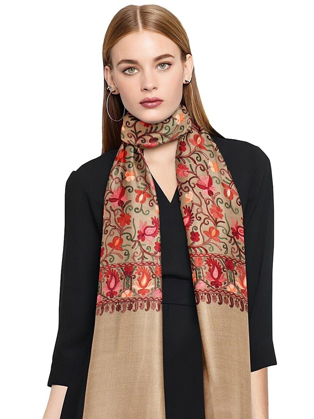 casmir floral embroidered acrylic stole