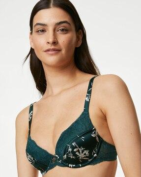 cassia silk & lace wired plunge bra