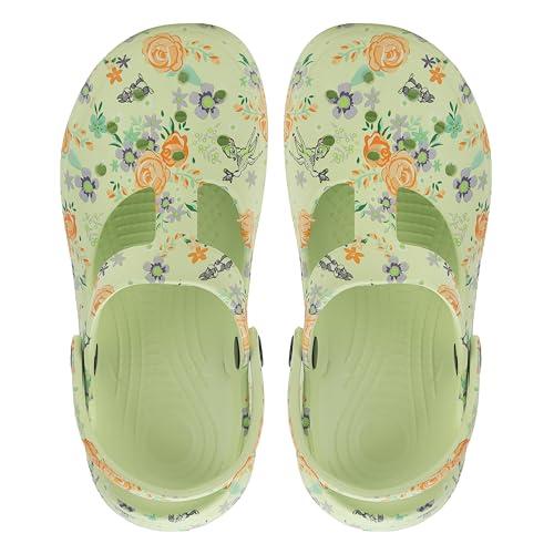 cassiey fashionable comfortable lightweight printed clogs shoes for women's and girl's- green