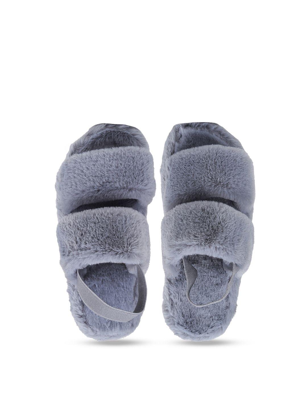 cassiey girls self design fur room slippers
