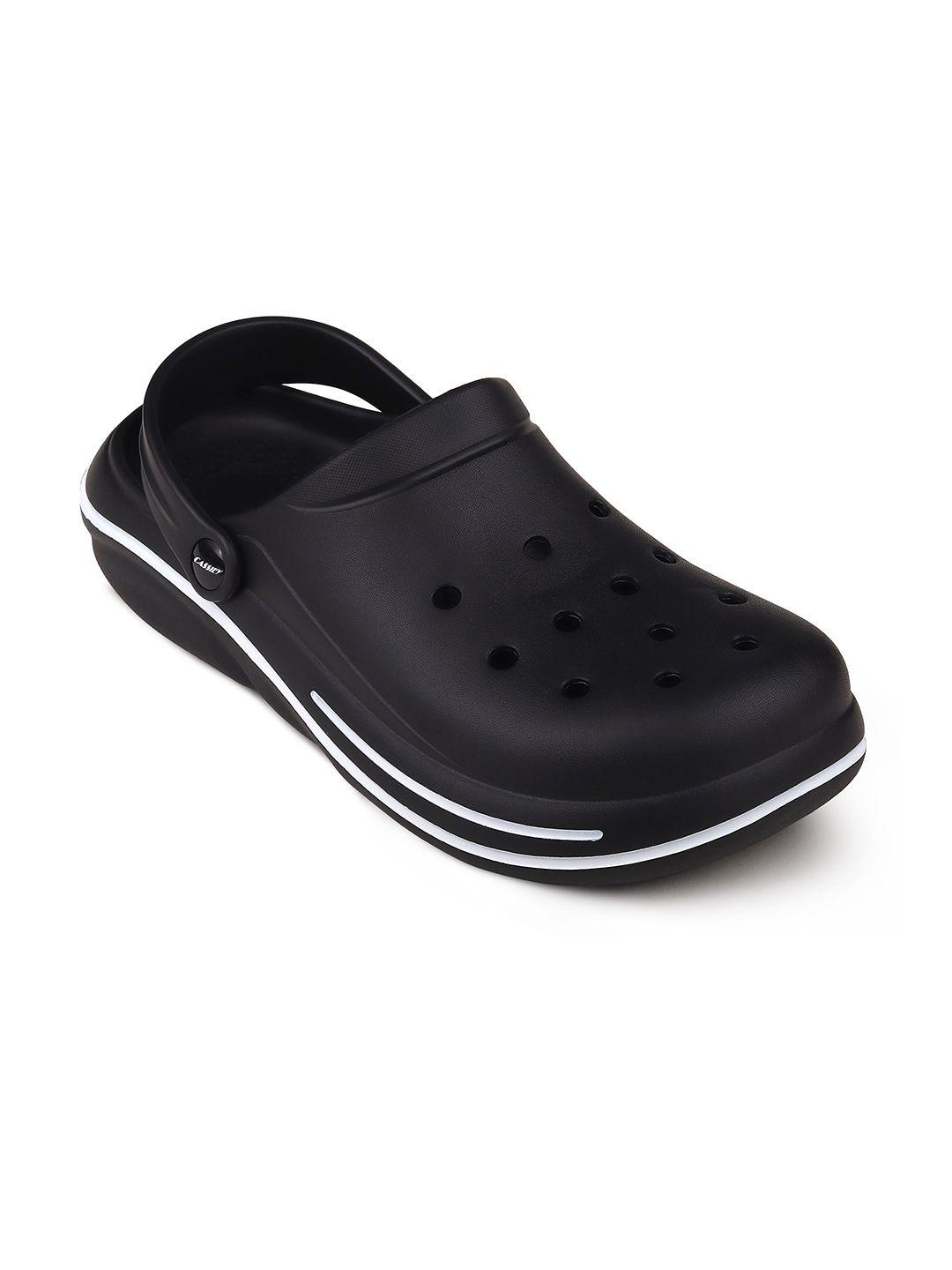 cassiey men black & white croslite clogs