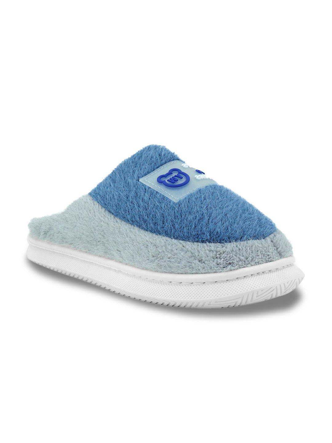 cassiey men blue & grey colourblocked room slippers