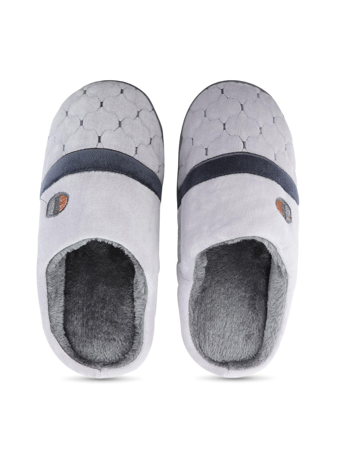 cassiey men grey & white room slippers
