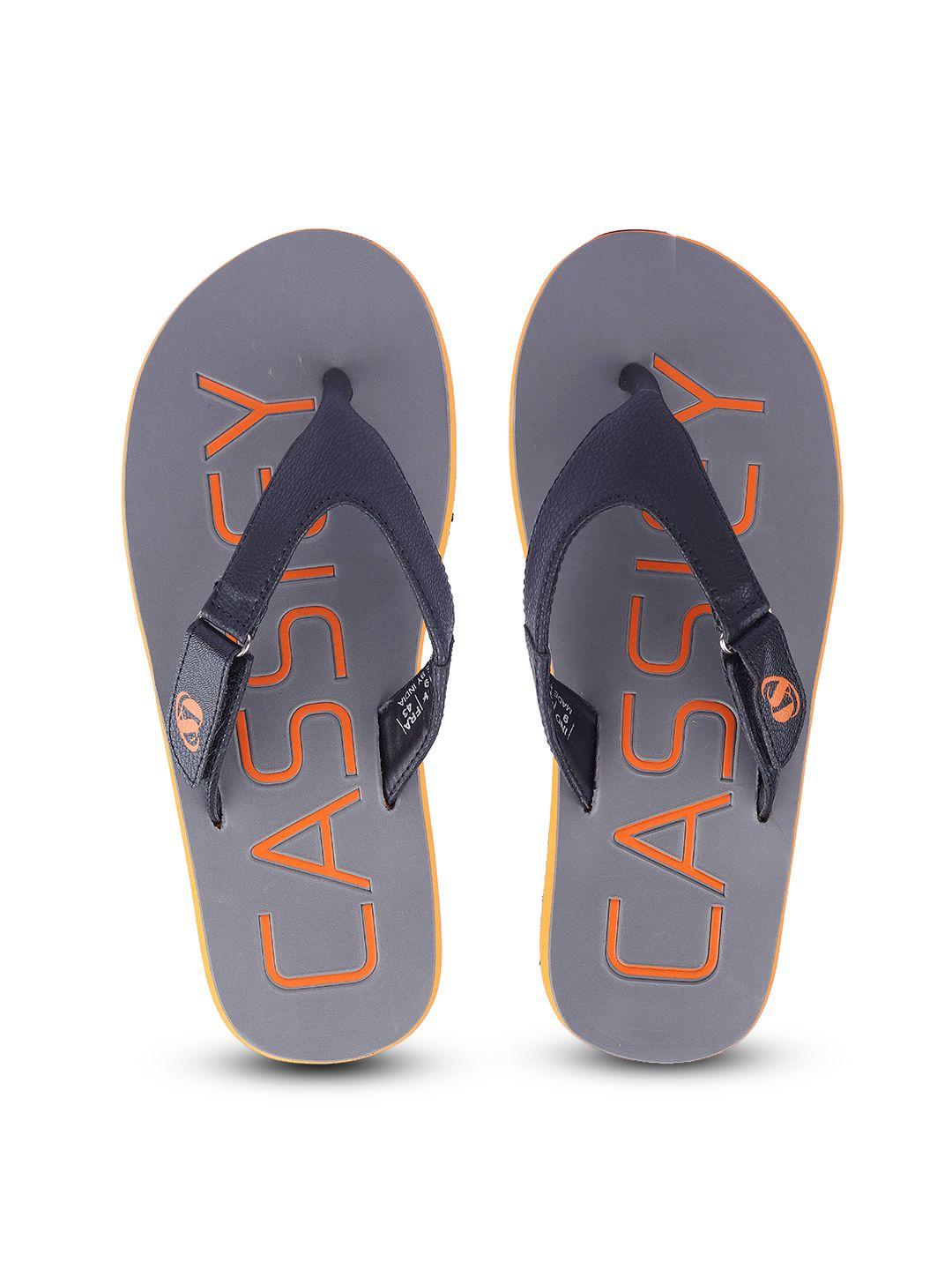 cassiey men printed rubber thong flip-flops