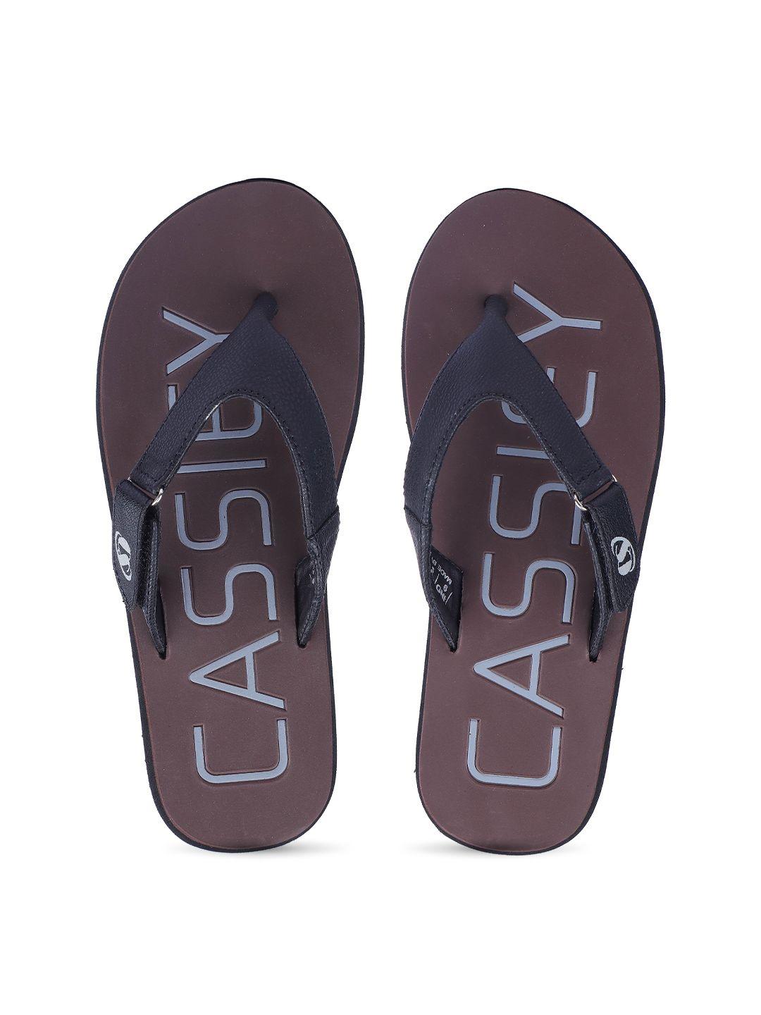 cassiey men printed rubber thong flip-flops