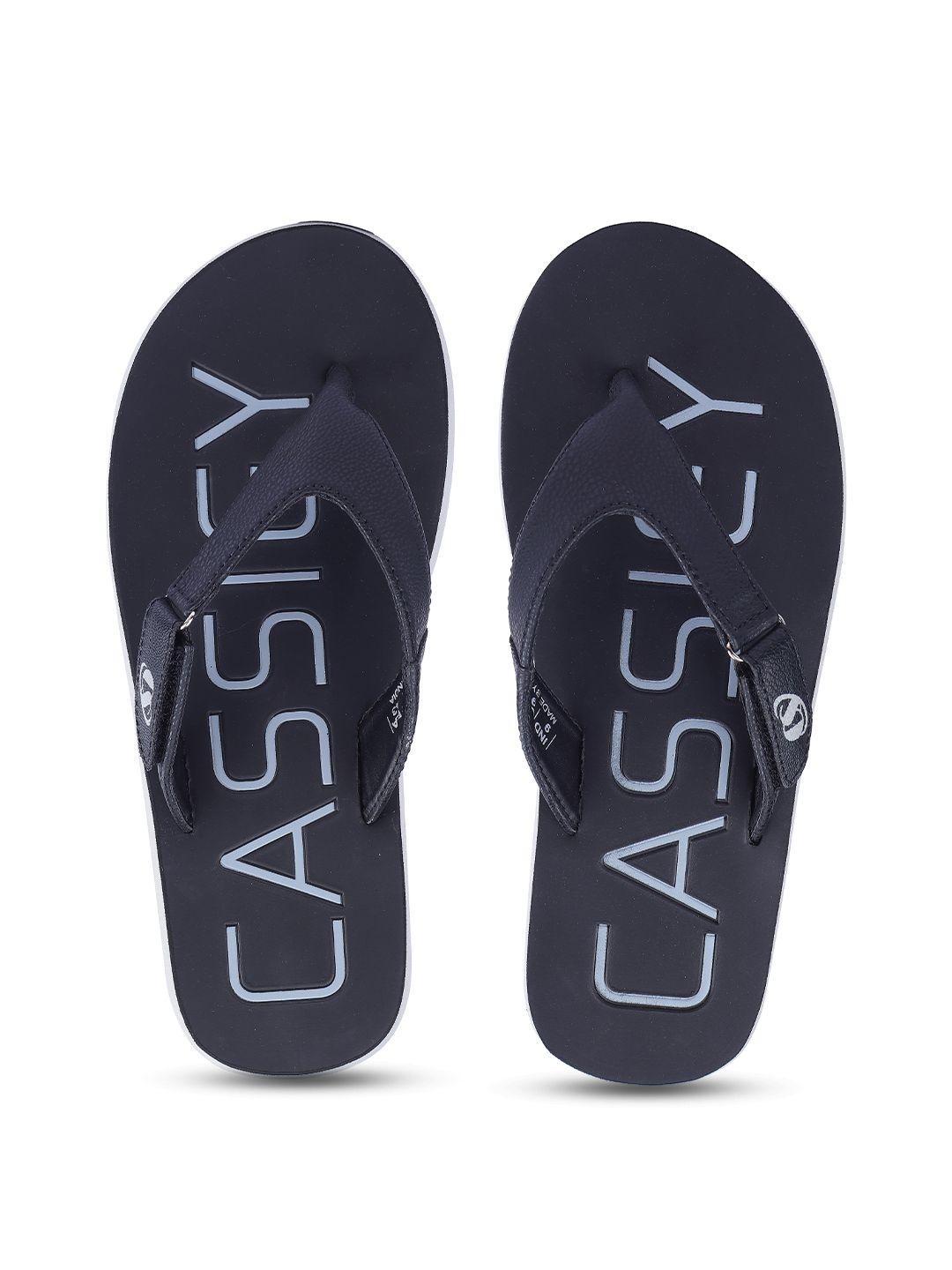 cassiey men printed rubber thong flip-flops