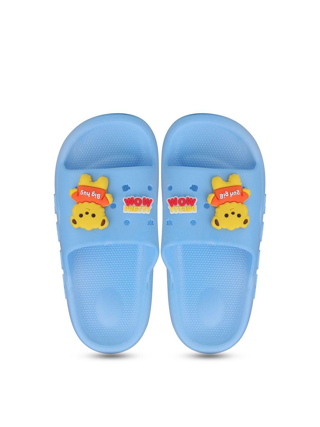 cassiey unisex kids blue & yellow rubber sliders